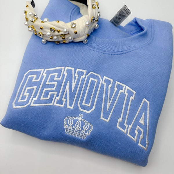 Genovia Varsity Embroidered Sweatshirt | Princess Diaries Shirt | Disneyland Princess Embroidered Crewneck