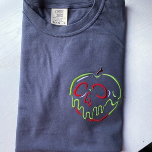 Poison Apple Embroidered Shirt Disney Halloween Embroidered Shirt  Disney Villain Embroidered Shirt