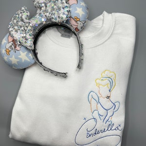 Cinderella Embroidered T-shirt | Disney Princess Embroidered Shirt | Disney World | Disneyland | Embroidered Tank Top | T-shirt