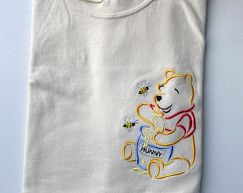 Winnie the Pooh Hunny Pot Embroidered T-Shirt | Disney Embroidered Shirt