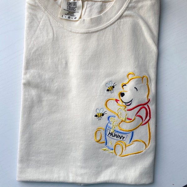 Winnie the Pooh Hunny Bees Embroidered T-Shirt | Disney Embroidered Shirt