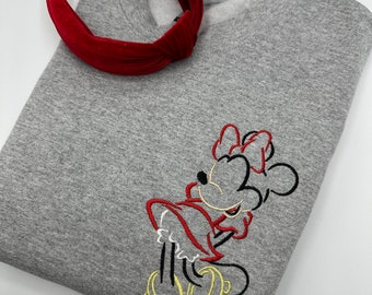 Minnie Embroidered Sweatshirt | Disney World | Disneyland Embroidered Crewneck | Hoodie | Quarter Zip | Full Zip