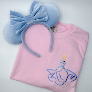 Cinderella Embroidered T-shirt | Disney Princess Embroidered Shirt | Disney World | Disneyland | Embroidered T-shirt