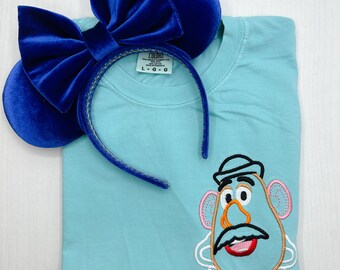 Mr Potato Embroidered T-Shirt | Disney Toy Story Embroidered Shirt | | Long Sleeve
