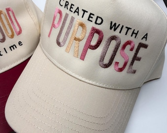 Created With A Purpose Embroidered Hat: Faith Baseball Cap