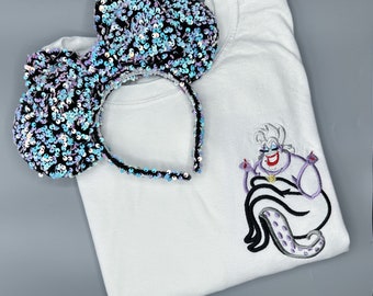 Ursula Embroidered Sweatshirt | Disney Villain Embroidered Sweatshirt | Disney World | Disneyland Embroidered Sweatshirt | Hoodie
