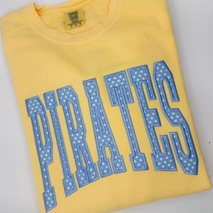 Pirates Polka Dot, Sequin or Satin Embroidered Crewneck Sweatshirt | Custom Varsity Embroidered Sweatshirt