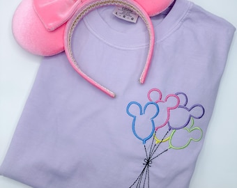 Mickey Balloons Embroidered T-shirt | Disney Embroidered T-Shirt
