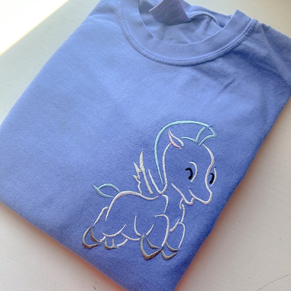 Baby Pegasus Embroidered T-Shirt | Disney Hercules Embroidered Shirt | | Long Sleeve