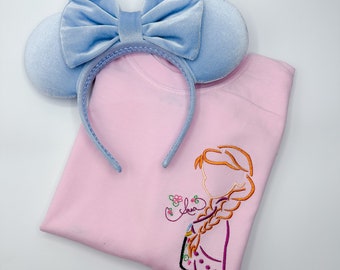 Anna Signature Embroidered T-shirt | Disney Frozen Embroidered T-shirt | Disney World | Disneyland Embroidered | T-shirt