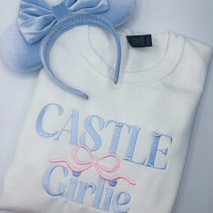 Castle Girlie Embroidered Sweatshirt | Magic Kingdom Shirt | Disney World Embroidered Crewneck
