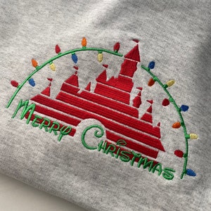 Merry Christmas Embroidered Sweatshirt | Disney Christmas Sweatshirt