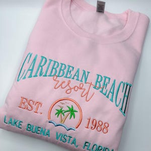 Caribbean Beach Embroidered Sweatshirt | Disney Resort Embroidered Crewneck
