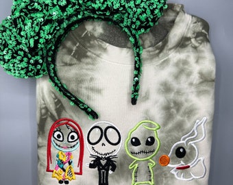 Jack and the Gang Embroidered Crewneck | Halloween Nightmare Embroidered Sweatshirt | Tshirt