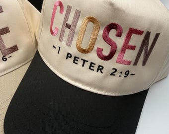 Chosen Bible Verse Embroidered Hat: Faith Baseball Cap
