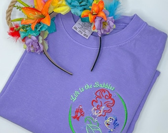 Life is the Bubbles Circle Embroidered T-shirt | Disney Little Mermaid Embroidered T-shirt | Disney World