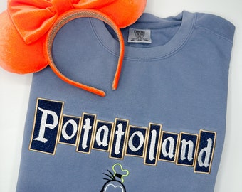 Potatoland Embroidered Sweatshirt | Disney Embroidered Crewneck