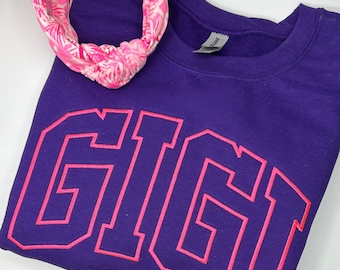Gigi Embroidered Sweatshirt | Embroidered Crewneck Sweatshirt