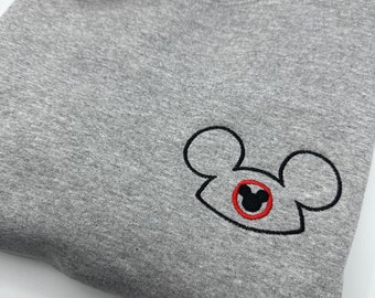 Mickey Ear Hat Embroidered Sweatshirt | Disney World | Disneyland Embroidered Crewneck | Hoodie | Quarter Zip | Full Zip