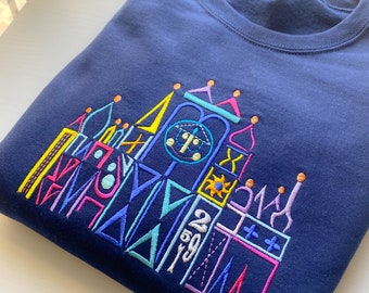 It’s A Small World Disney Embroidered Sweatshirt | Disney World | Disneyland Embroidered Sweatshirt