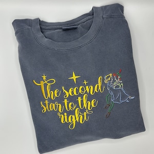 Second Star to the Right - Peter Pan Embroidered Sweatshirt | Disney Sweatshirt