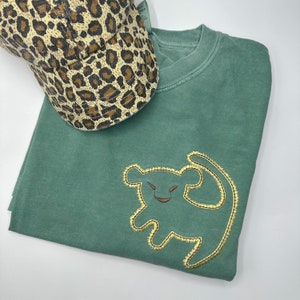 Simba Artwork Embroidered Shirt | Disney Animal Kingdom Embroidered Shirt | Disney Emrboidered Sweatshirt