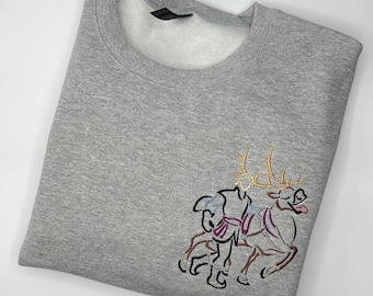 Kristoff and Sven Embroidered T-shirt | Disney Frozen Embroidered T-shirt | Disney World | Disneyland Embroidered | T-shirt