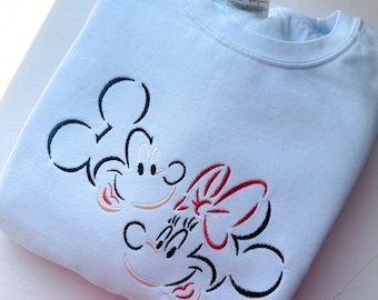 Mickey Minnie Embroidered Sweatshirt | Embroidered Sweatshirt |