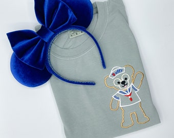 Duff Bear Embroidered Sweatshirt | Disney World | Disneyland Embroidered Crewneck | Hoodie | Quarter Zip | Full Zip