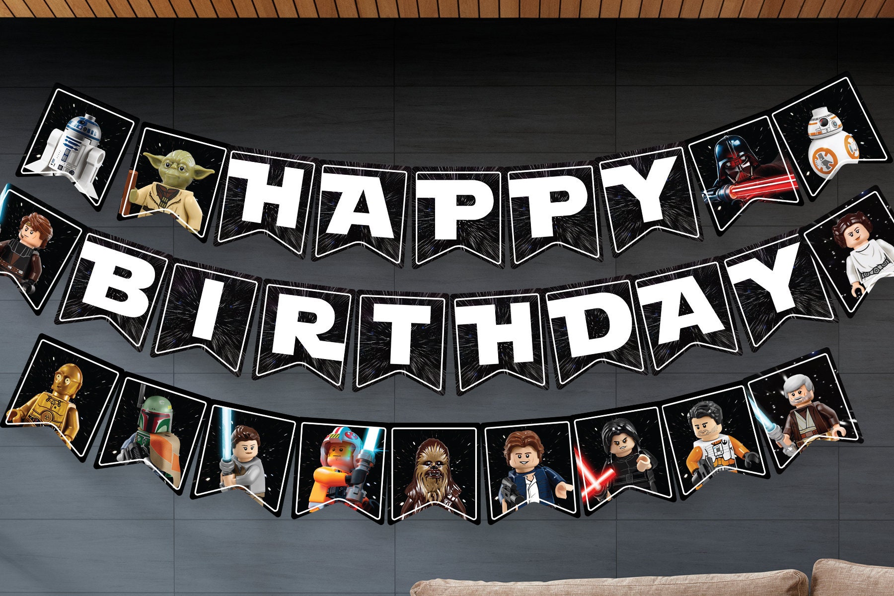 Star Wars Happy Birthday Banner Customizable | Etsy