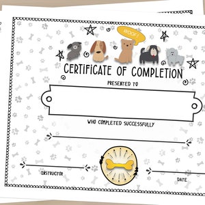 Hundeausbildungszertifikat oder Auszeichnungsvorlage - Digital Download