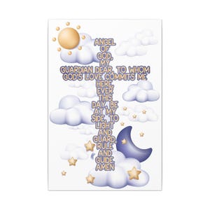 Guardian Angel Canvas Print: Inspirational Nursery Decor, Home Blessing