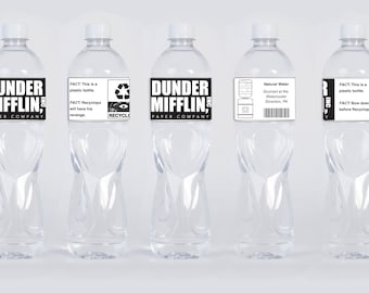 The Office Theme Water Bottle Labels - Digital Download Party Decor