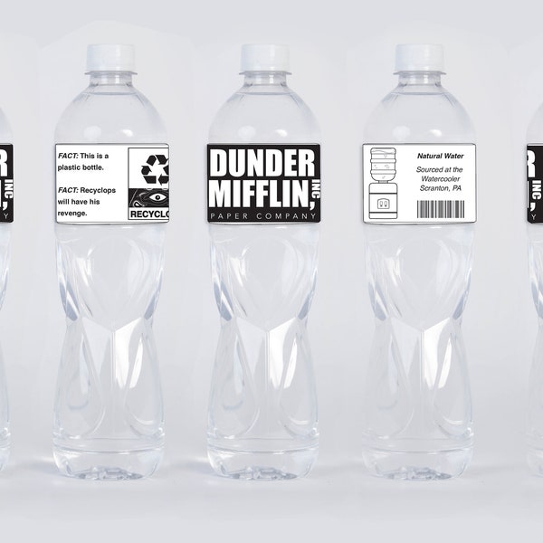 The Office Theme Water Bottle Labels - Digital Download Party Decor