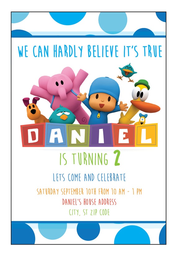 invitacion cumpleaños POCOYO PARTY BIRTHDAY Template