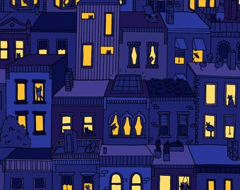 Rowhome Cats Print