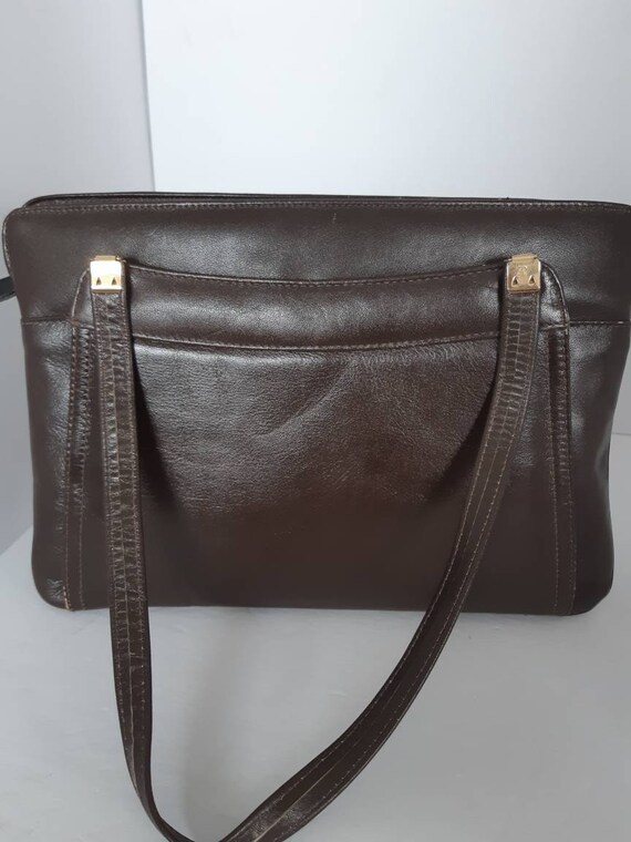 1970s Brown Leather Canadian Made Bag - image 1