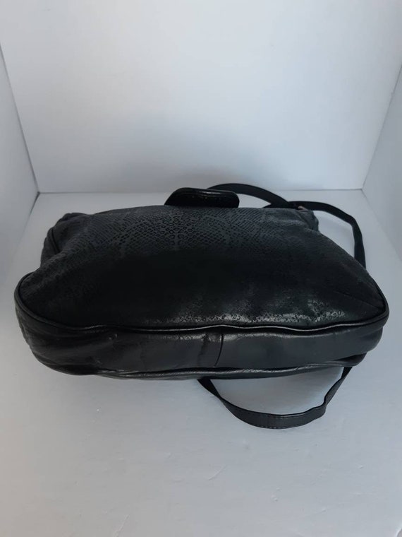 1970s Black Leather Shoulder Bag - image 5