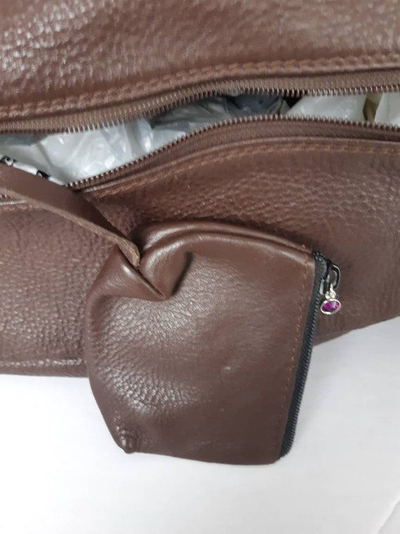 1990s Large Vintage Leather Top Handle Bag