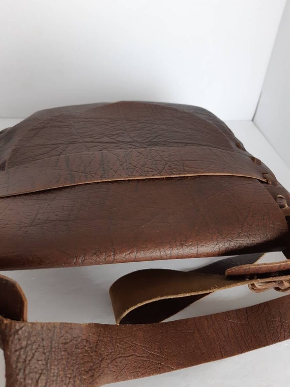 1970s Leather Shoulder Saddle Bag Gem
