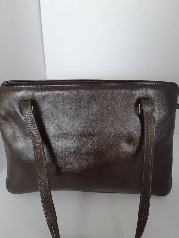 1970s Brown Leather Canadian Made Bag - image 4