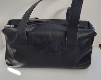 1970s Dark Brown Leather Shoulder Bag