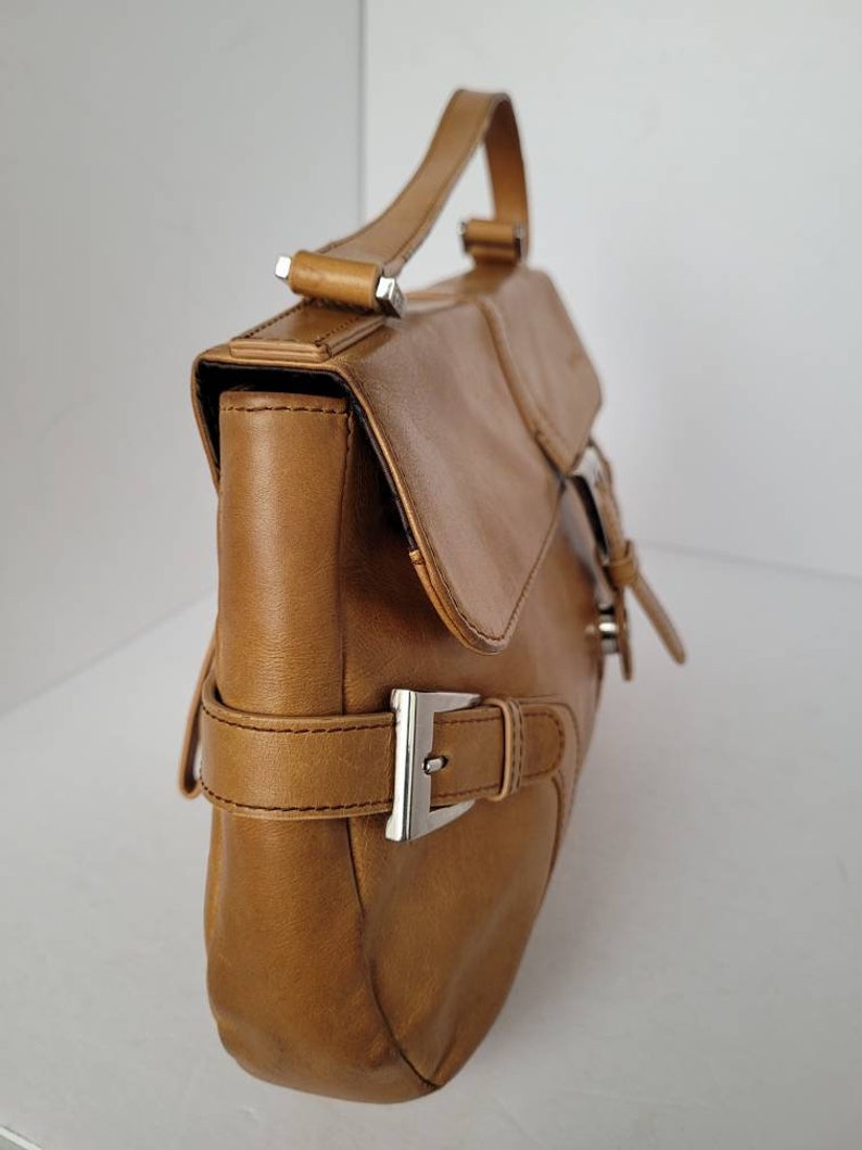Vintage Louvier Tan Leather Shoulder Bag Etsy
