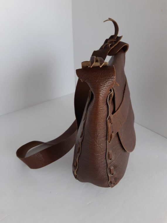 1970s Leather Shoulder Saddle Bag Gem