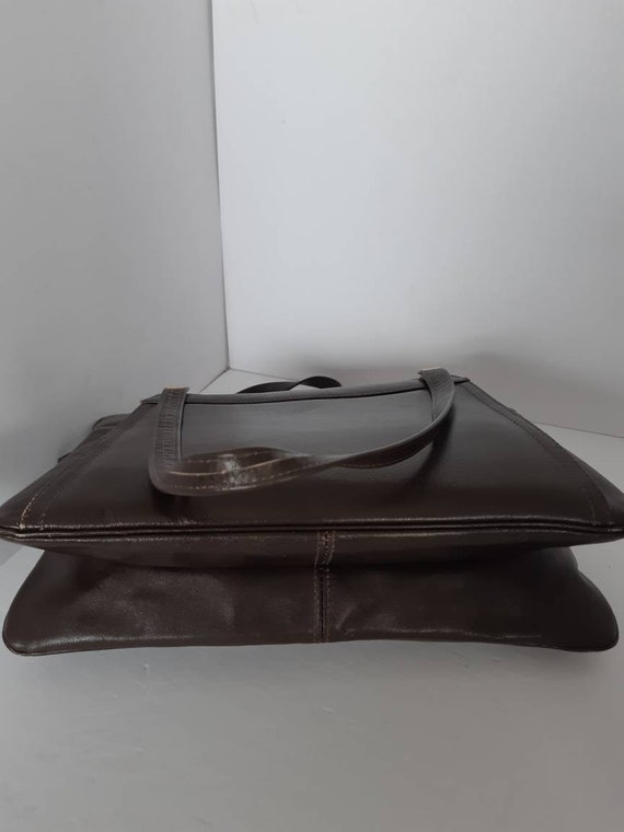 1970s Brown Leather Canadian Made Bag - image 5