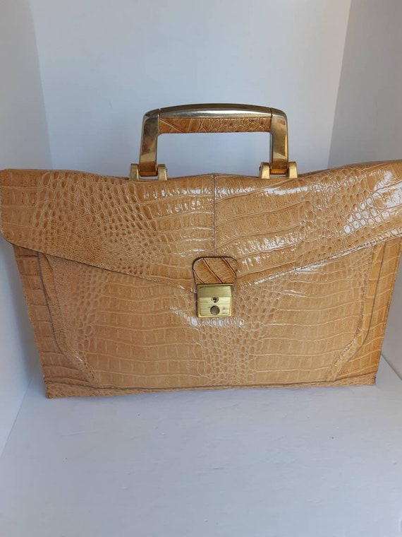 1960s Embosed Leather Top Handle Bag