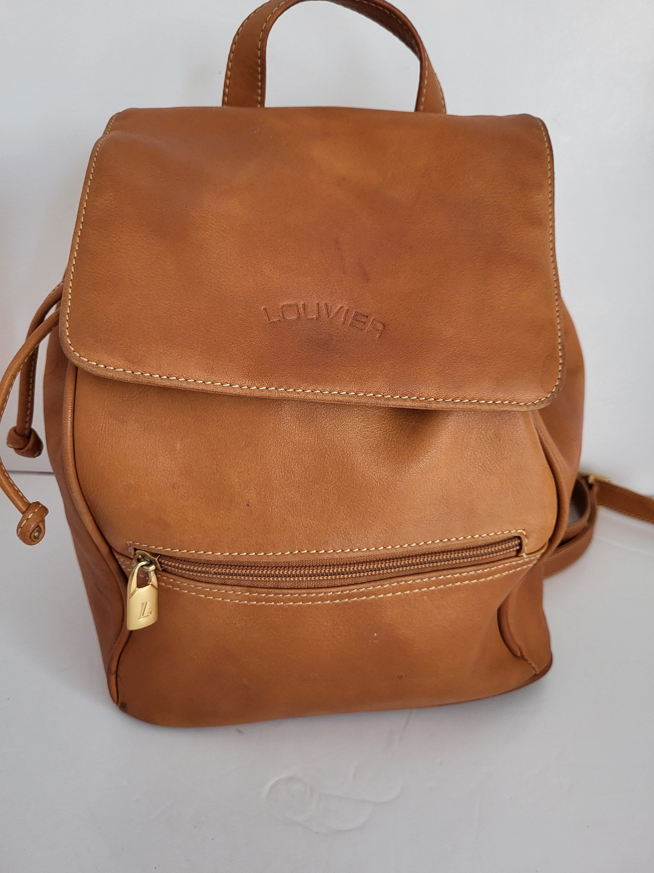Vintage Louvier Leather Backpack