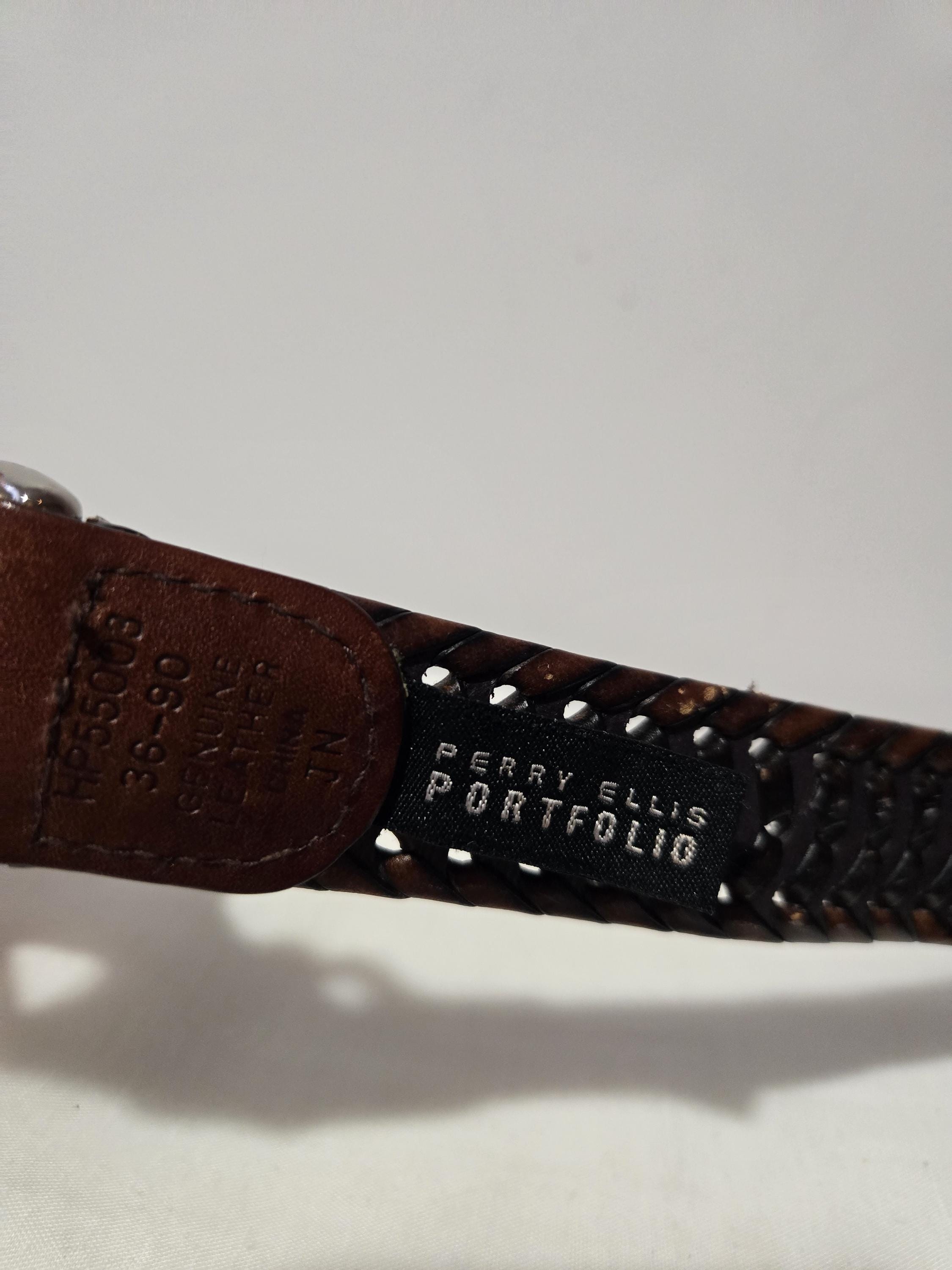 Perry Ellis Woven Leather Belt - Etsy display picture 1