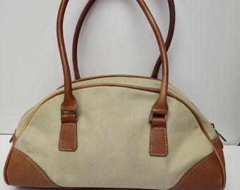 Roots 80s Canvas and Leather Top Handle Bag