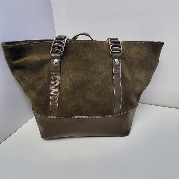 1980s Maschera Italian Leather and Suede Top Handle Bag